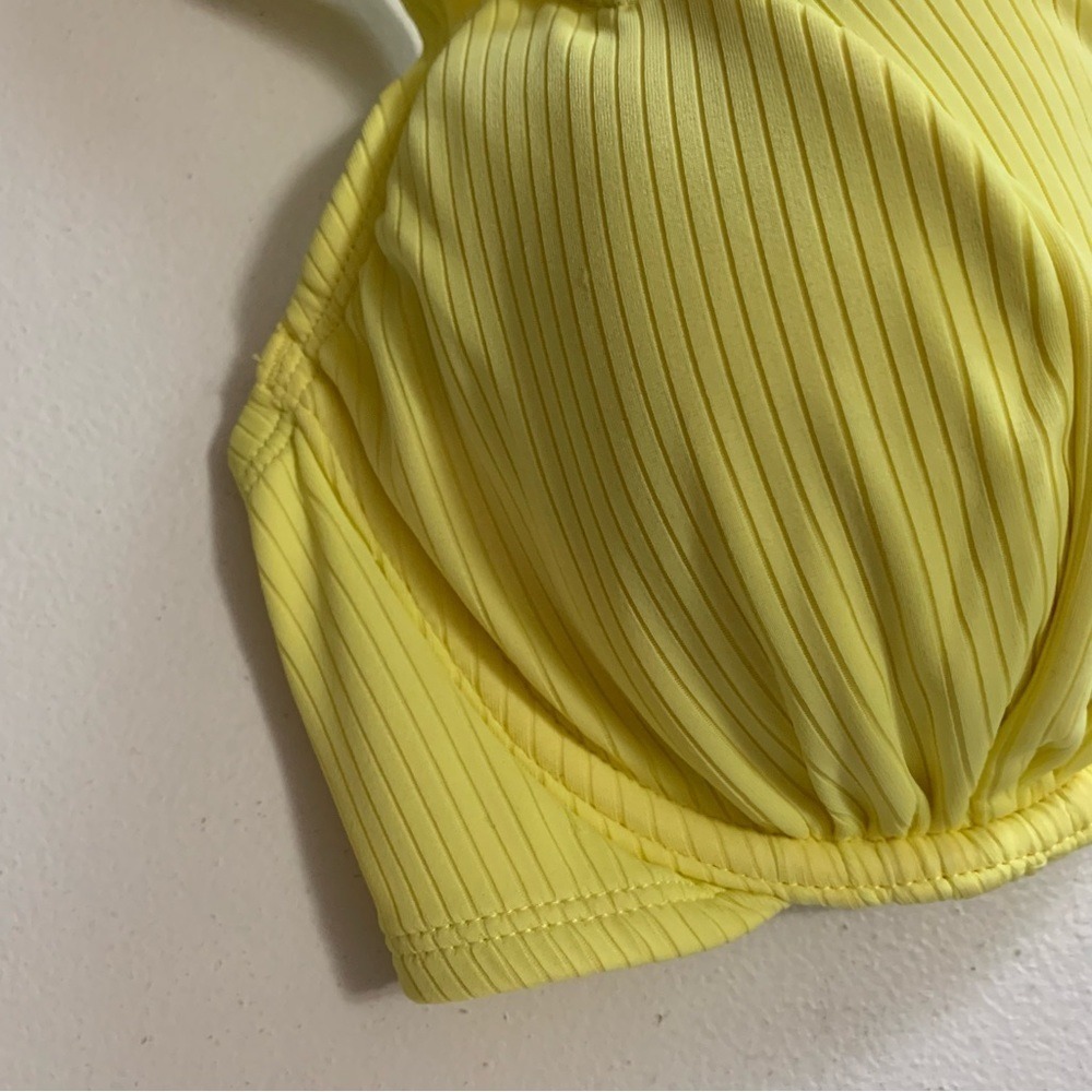 Xhilaration Bikini Set Size D/DD + XL Yellow Ribbed NWT - Picture 7 of 17